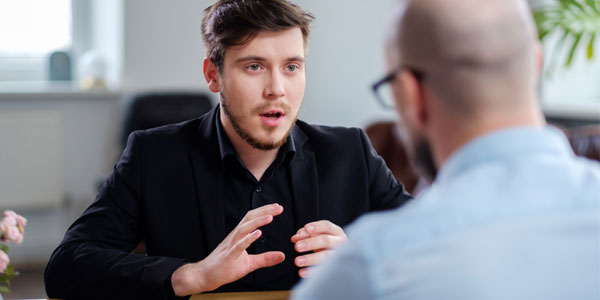 Professional interview during employment investigation involving former employee witness discussion
